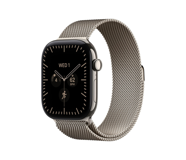 Apple Watch 12 46/Naturalny tytan/Mediolańska Bransoleta S/M 5G - 1594084 - zdjęcie
